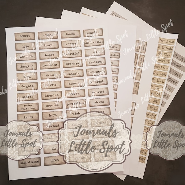 JOURNALING WORDS + freebies for junk journal, cardmaking, scrapbooking.