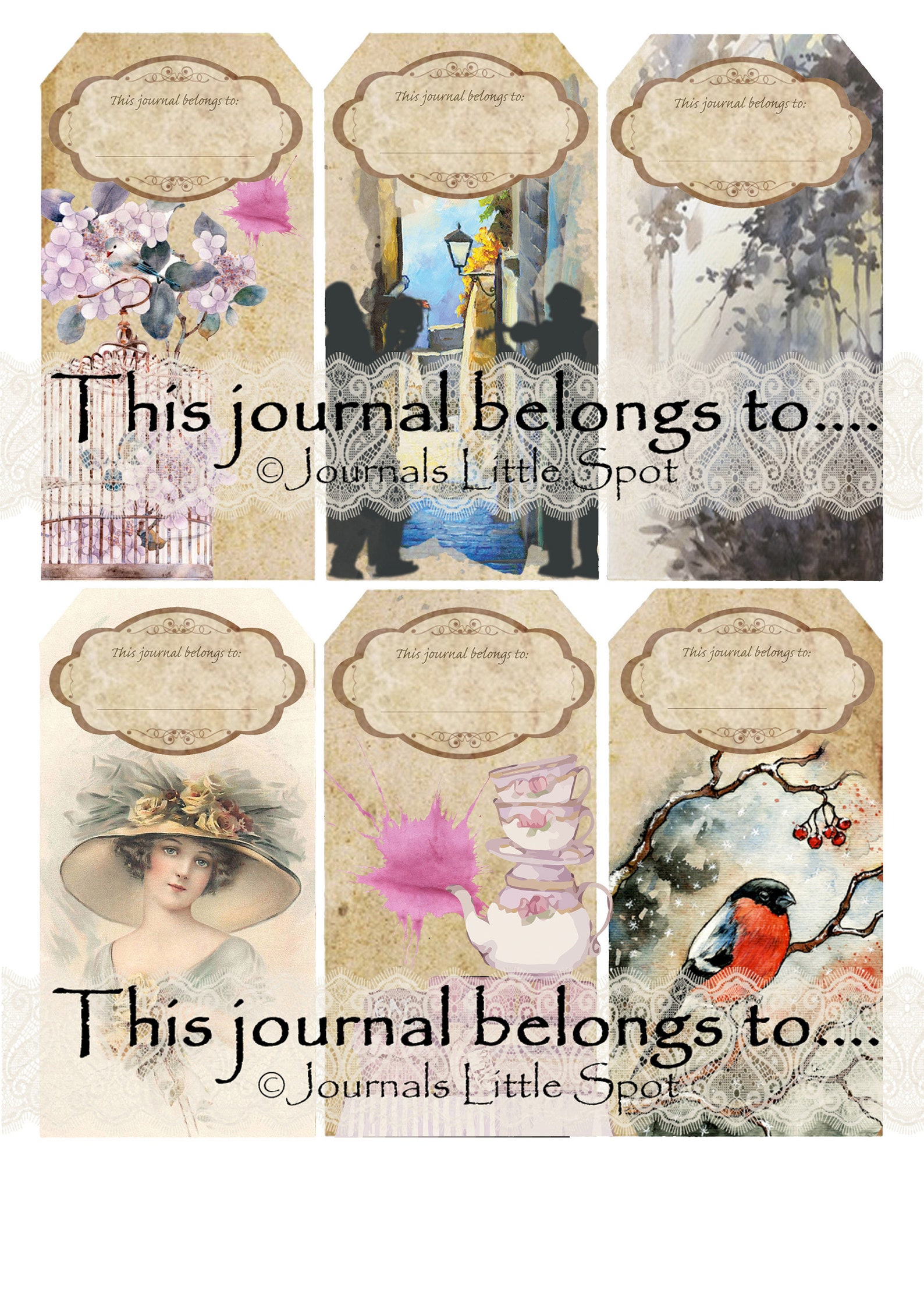 This Journal Belongs to Printable Tags Junk Journal Scrapbook Diary - Etsy