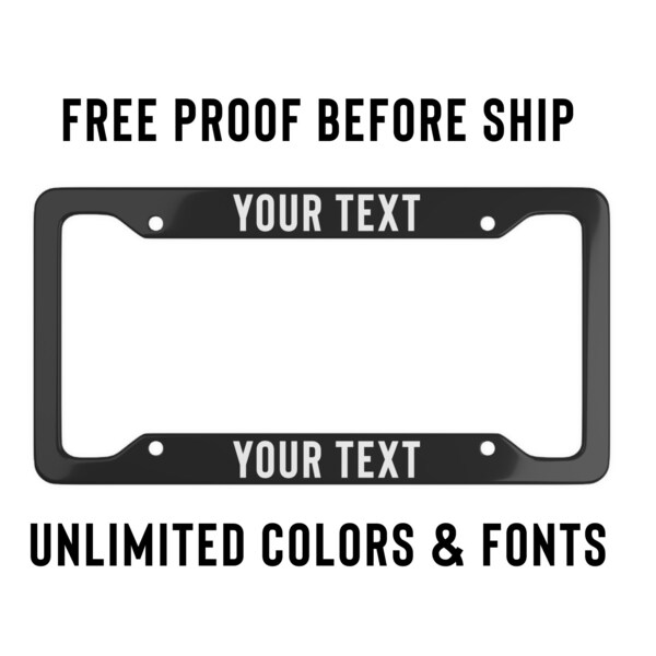 License Plates Frame Personalized Etsy