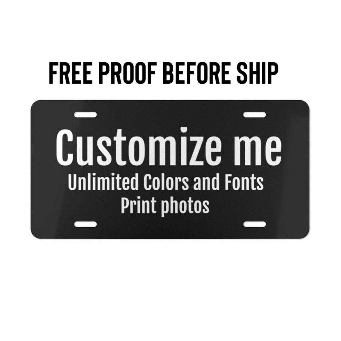 Custom License Plate Personalized Vanity Plate Customize Car Etsy