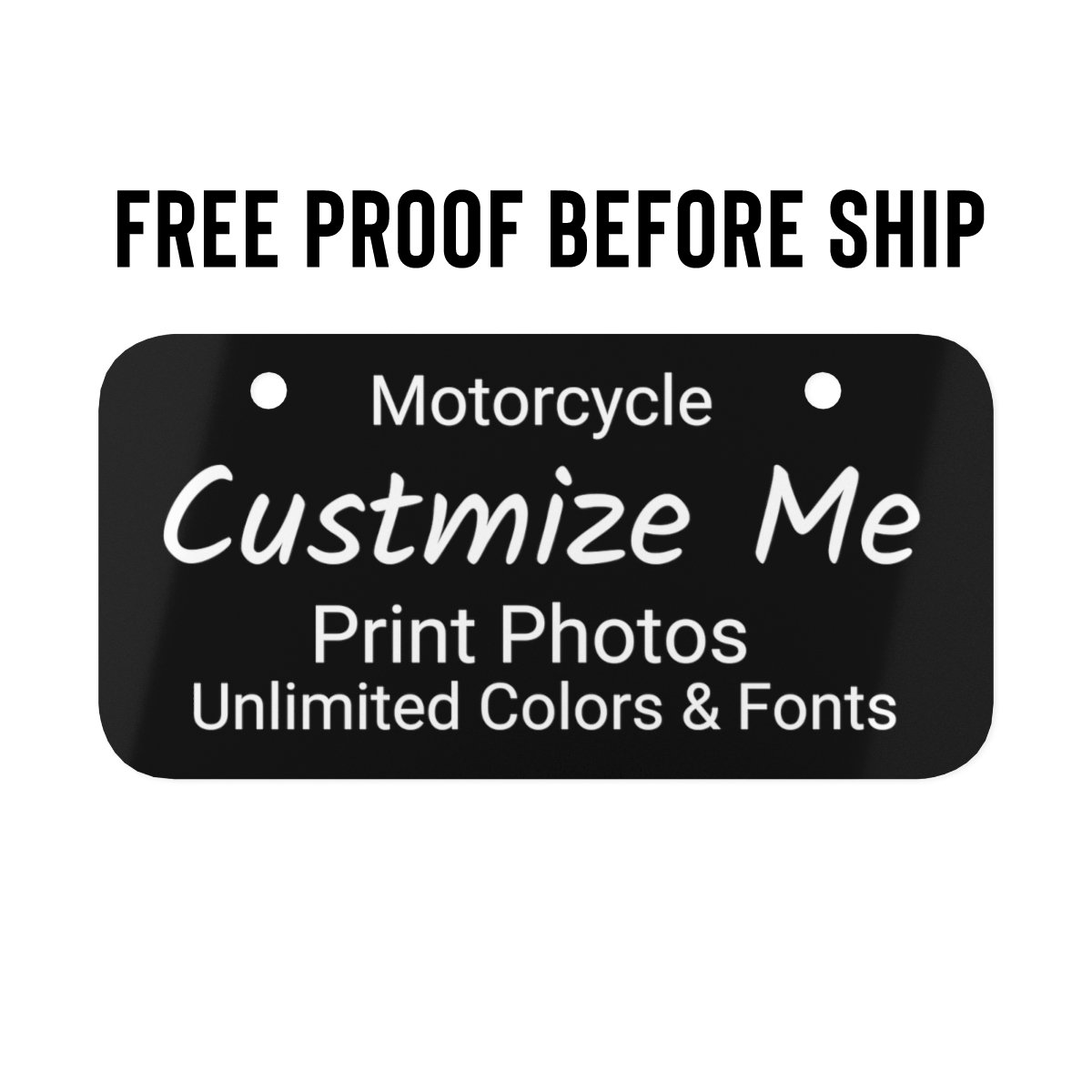 Custom Motorcycle License Plate Personalized Mini Vanity Plate Etsy