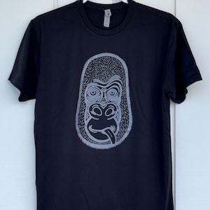 Gorilla shirts, t shirts, adult clothing, screen printed, Oahu Hawaii, unisex, gorilla art, silly gorilla, original design, Taby 2 Tone Art