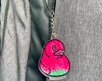 Strawberry Duck Keychain