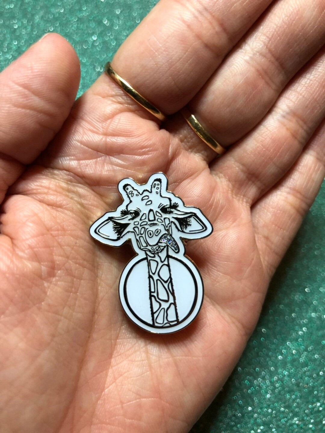 Tabbie the Giraffe Enamel Pin Lapel Pins Giraffes Glitter Etsy