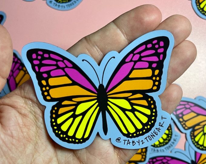 Butterfly magnets, butterfly art, car magnets, car accessories, refrigerator magnets, fridge magnets, cute magnets, Taby 2 Tone Art