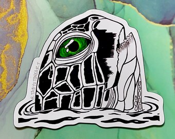 Turtle magnet, fridge magnet, car magnet, car accessories, turtle drawing, refrigerator magnet, Taby 2 Tone Art, Honu head, Hawaii
