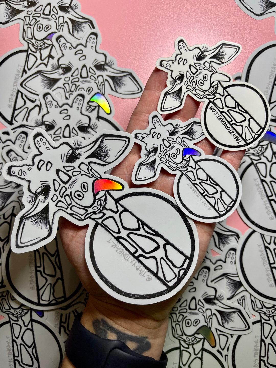 Giraffe Stickers, Holographic Stickers, Car Decals, Waterproof Stickers ...