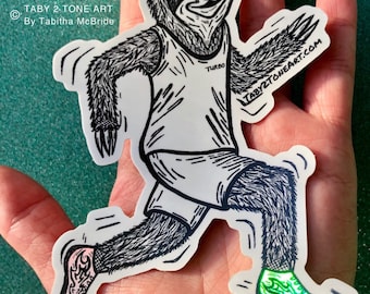 5 Inch Turbo The Sloth Sticker With Holographic Shoes