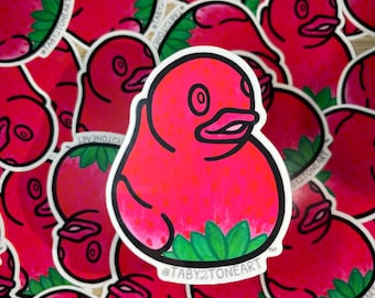 Strawberry Duck Sticker