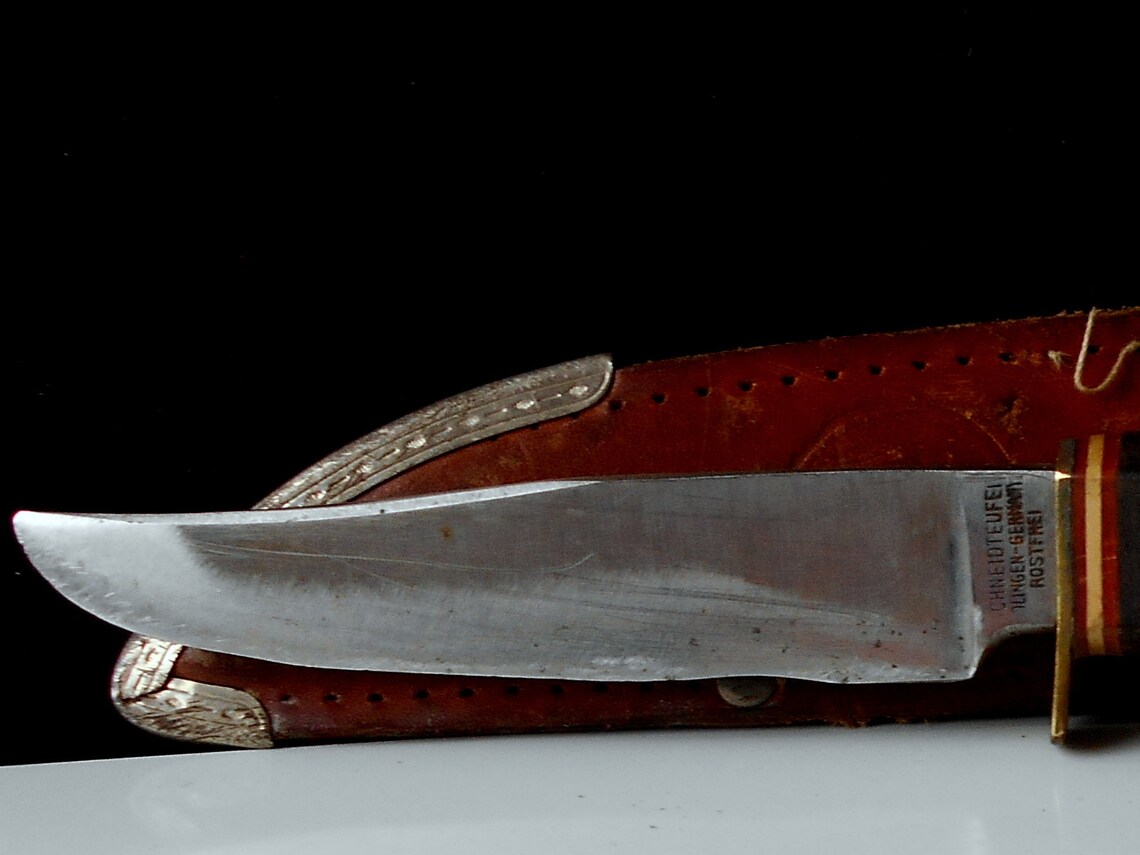 Vintage Hunting Knife Brand Schneidteufel Solingen Germany Etsy