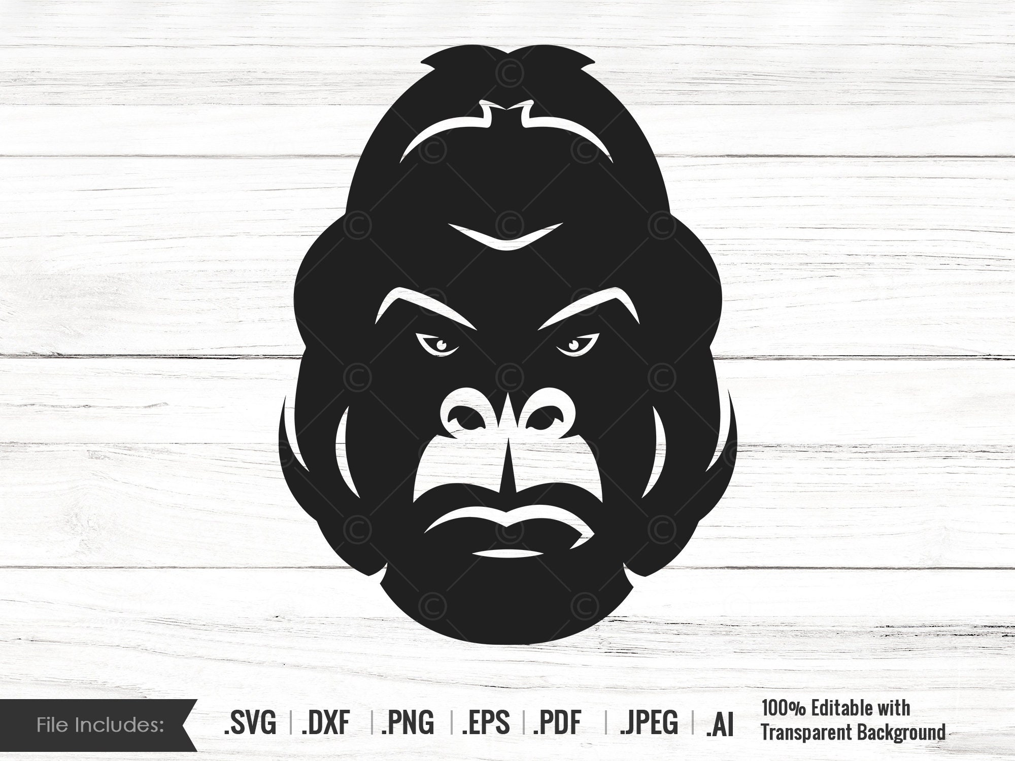 Download Gorilla Svg Gorilla Head Gorilla Ape Svg King Kong Etsy