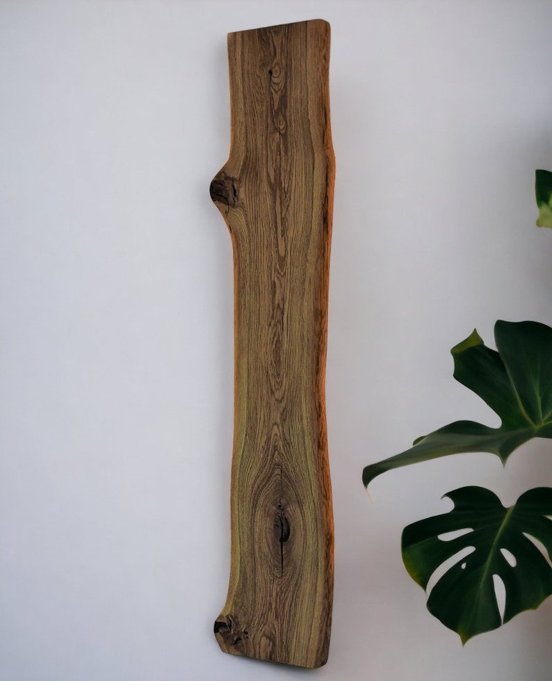 LED wall light made of rustic oak wood with tree edge, unique natural dimmable forest edge image 10