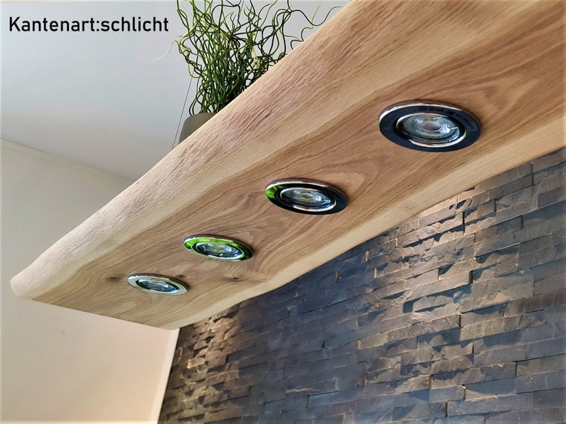 Holz Hängelampe Pendellampe Pendelleuchte Led Wild Eiche geölt Unikat GU10 Bild 5