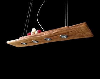 Holz LED Hängelampe Pendellampe Pendelleuchte Led Eiche Nussbaum geölt Unikat GU10 Holz Massiv Smart