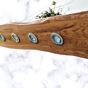 Holz LED Hängelampe Pendellampe Pendelleuchte Led Eiche Nussbaum geölt Unikat GU10 Holz Massiv Smart Bild 3