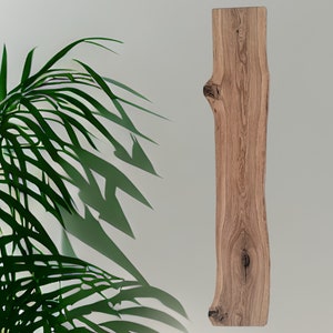 LED wall light made of rustic oak wood with tree edge, unique natural dimmable forest edge