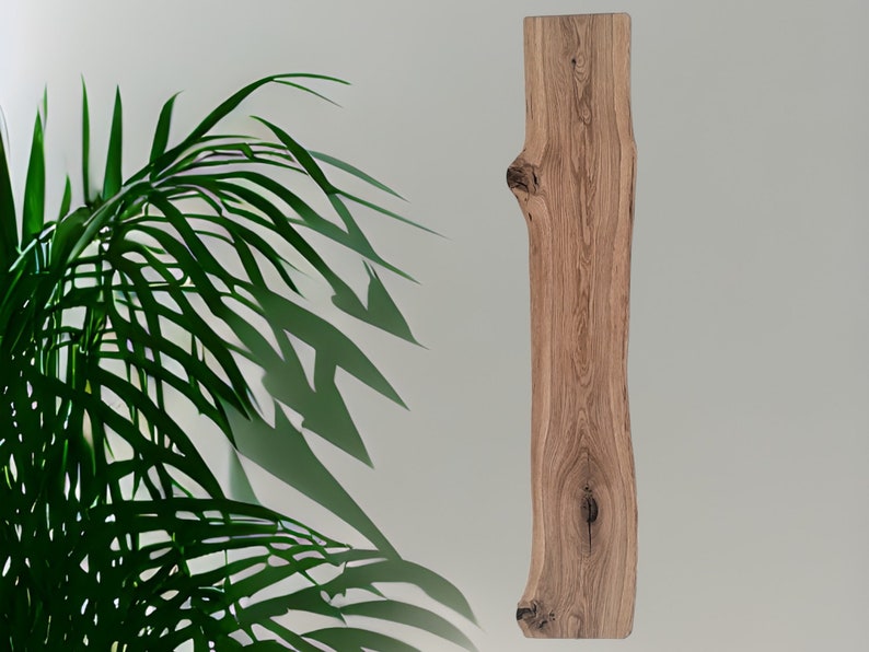 LED wall light made of rustic oak wood with tree edge, unique natural dimmable forest edge image 1