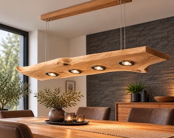 FRIESENLICHT TESSA pendant light made of solid wild oak – dimmable LED wooden light