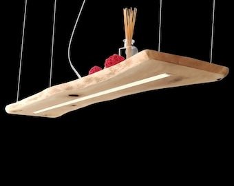 Deckenlampe Hängelampe Pendelleuchte aus Holz Holzlampe Wildeiche Massiv 120 oder 150cm Hängeleuchte Unikat