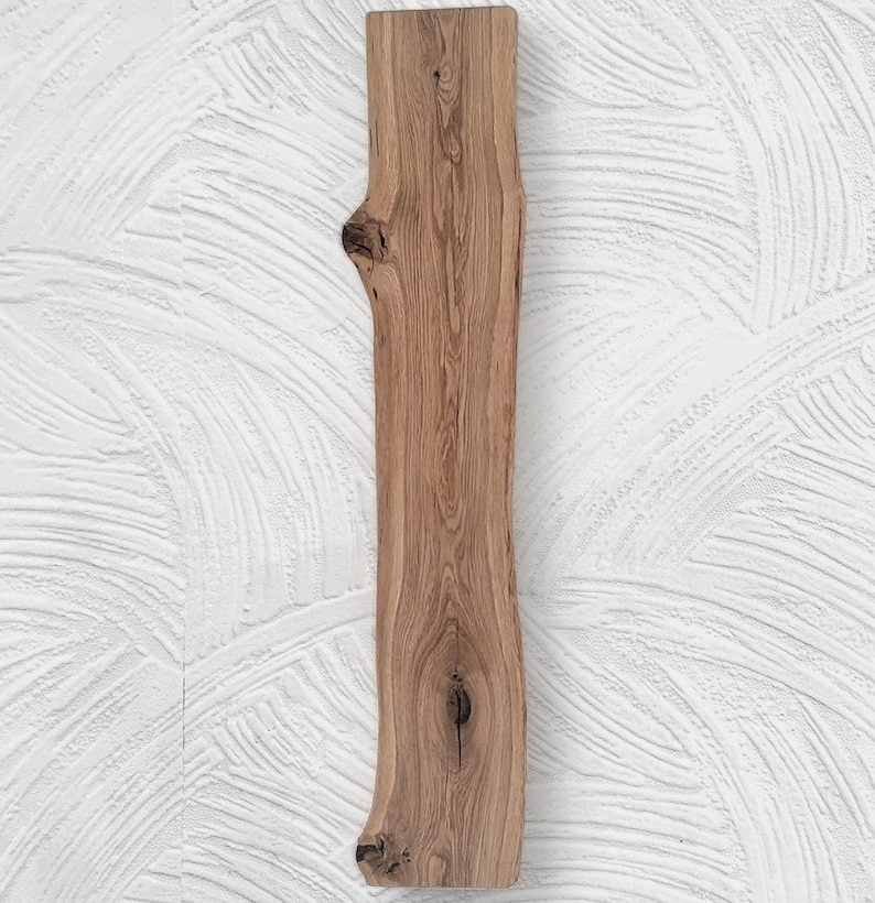 LED wall light made of rustic oak wood with tree edge, unique natural dimmable forest edge image 5