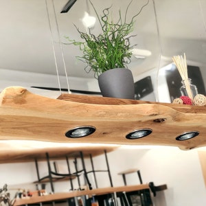 Holz Hängelampe Pendellampe Pendelleuchte Led Wild Eiche geölt Unikat GU10 Bild 7