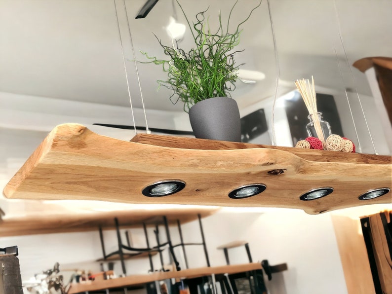 Holz Hängelampe Pendellampe Pendelleuchte Led Wild Eiche geölt Unikat GU10 Bild 7