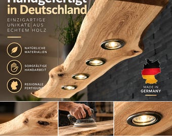 FRIESENLICHT TESSA pendant light made of solid wild oak – dimmable LED wooden light