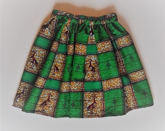 Handmade girl's skirt made from Ghanian waxprint