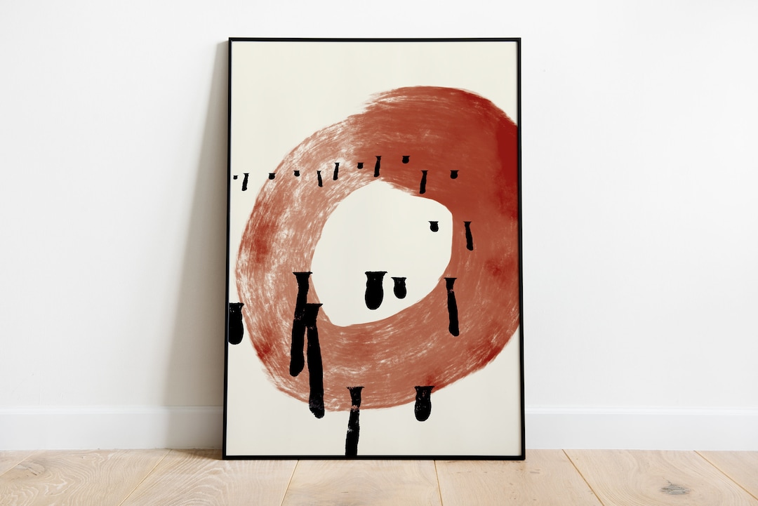 Abstract Red Circle Art Print Etsy
