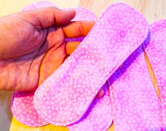 7" Wingless Panty Liners Cloth,Cotton Liners,Menstrual Pad Light Absorbency,5 Ready to Ship,Pink Panty Liner