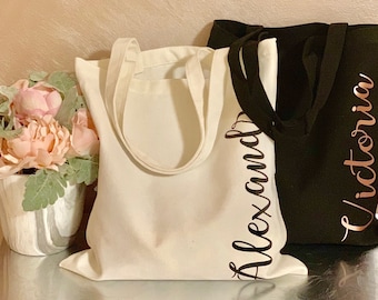 Personalized Canvas Tote Bag, Bridesmaid Gift, Bachelorette Party Favor