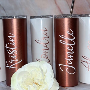 Bachelorette Tumblers with Straw, Bridesmaid Gift, Bridesmaid Proposal, Bachelorette Tumblers, Personalized Stainless Steel Tumbler image 6