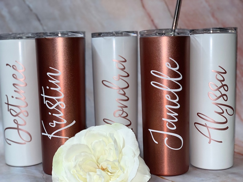 Bachelorette Tumblers with Straw, Bridesmaid Gift, Bridesmaid Proposal, Bachelorette Tumblers, Personalized Stainless Steel Tumbler image 6