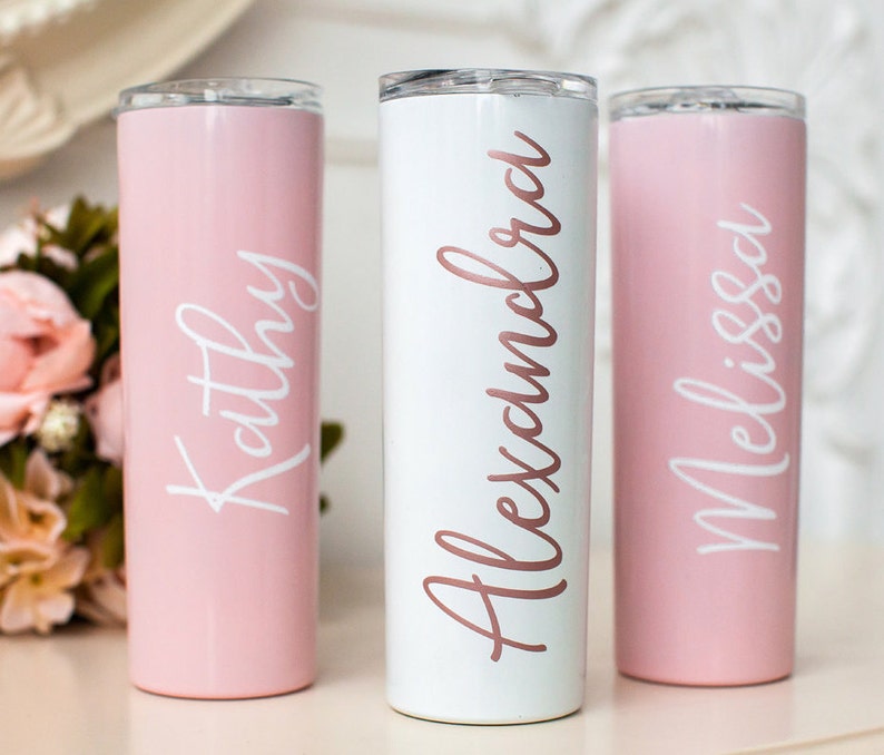 Bachelorette Tumblers with Straw, Bridesmaid Gift, Bridesmaid Proposal, Bachelorette Tumblers, Personalized Stainless Steel Tumbler image 8
