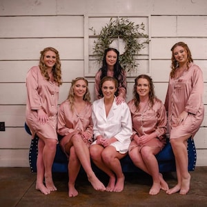 Personalized Button Silky Long Shirts, Comfy Sleep Shirts, Bridal Party Gift, Gift for her Birthday, Christmas Gift, Gift for Sister Friend