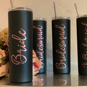 Bachelorette Tumblers with Straw, Bridesmaid Gift, Bridesmaid Proposal, Bachelorette Tumblers, Personalized Stainless Steel Tumbler image 5