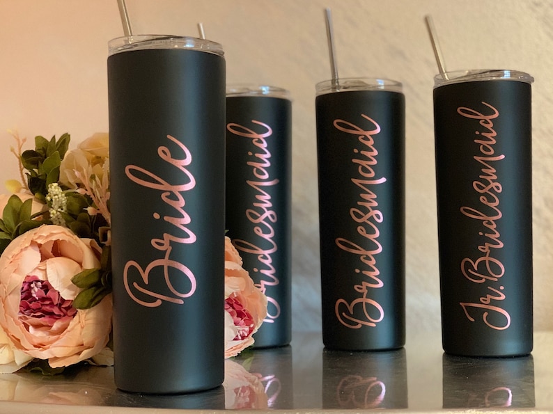 Bachelorette Tumblers with Straw, Bridesmaid Gift, Bridesmaid Proposal, Bachelorette Tumblers, Personalized Stainless Steel Tumbler image 5