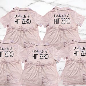 Wake Up Hit Zero, Sport Pj Sets for your Team, Cheerleader PJs, Sport Team PJs, Personalized Cheer Jammies, Sleepover Party Pjs, 0 Deduction