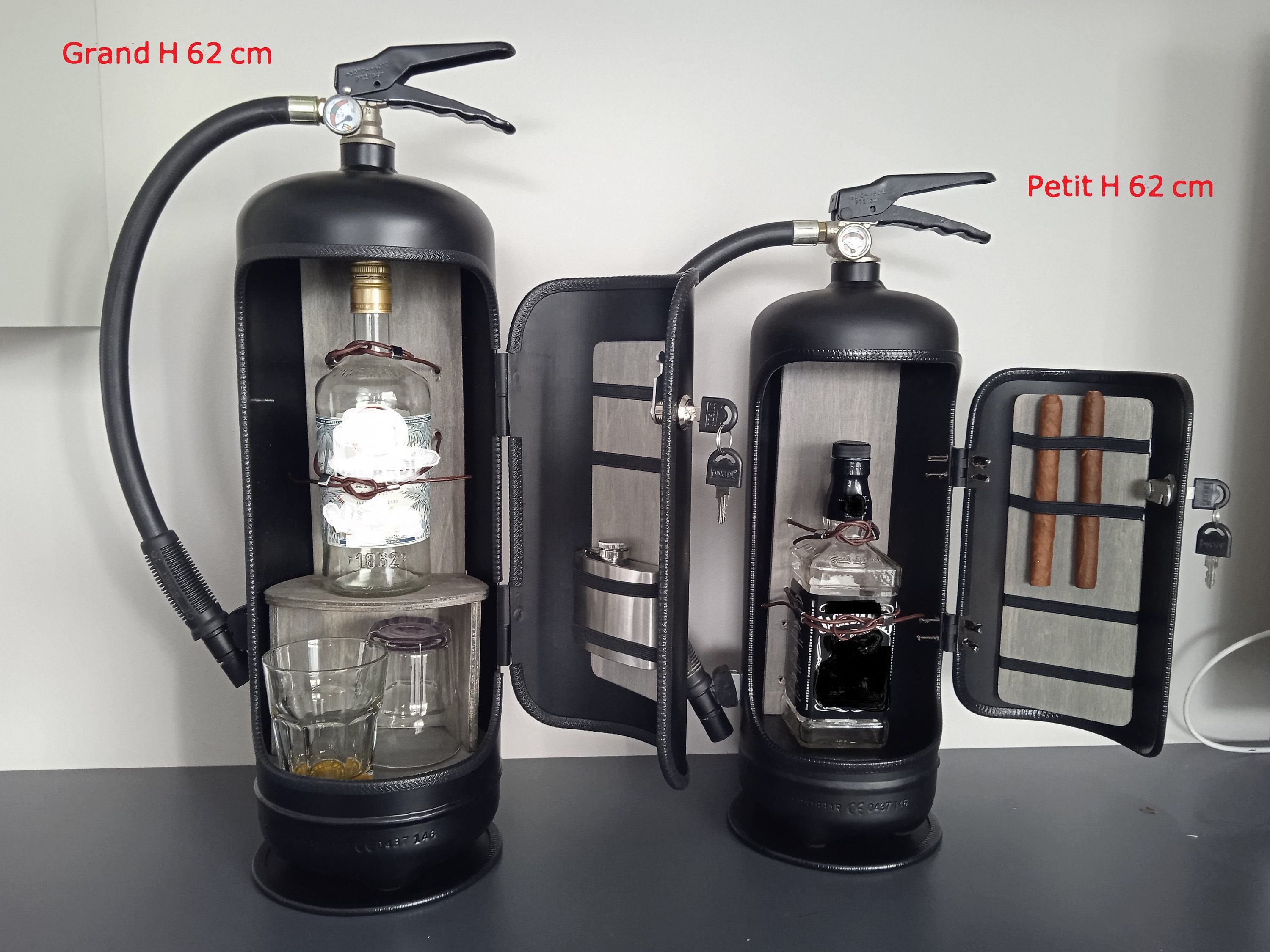 Extincteur Bar Noir Cadeau Militaire Homme Biker Mini Bar