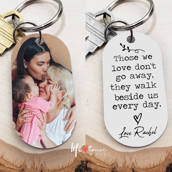 Memorial Keychain, Memorial Gift Loss of Loved One, Those We Love Don't Go Away, Wedding Memorial, Remembrance Gift For Loss of Mother