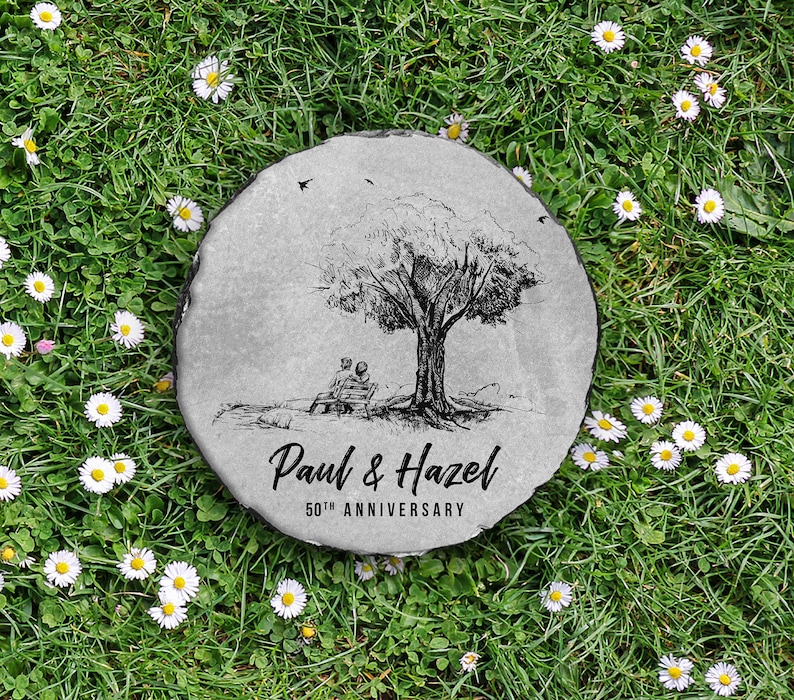 Personalized Anniversary Gift Personalized Garden Stone Personalized Gift Anniversary Gift 50th Anniversary 20th Anniversary Gifts image 3