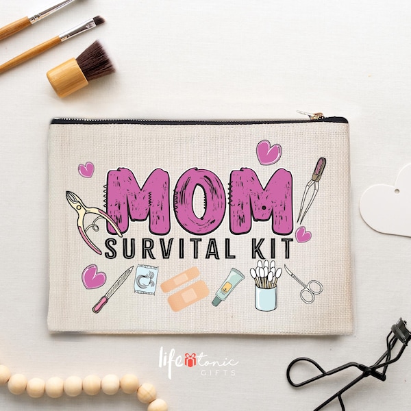 New Mom Survival Kit Bag | Mom to Be Gift Bag | Pregnancy Pouch | Postpartum Care Package | Baby Shower Gift | Mommy To Be Gift