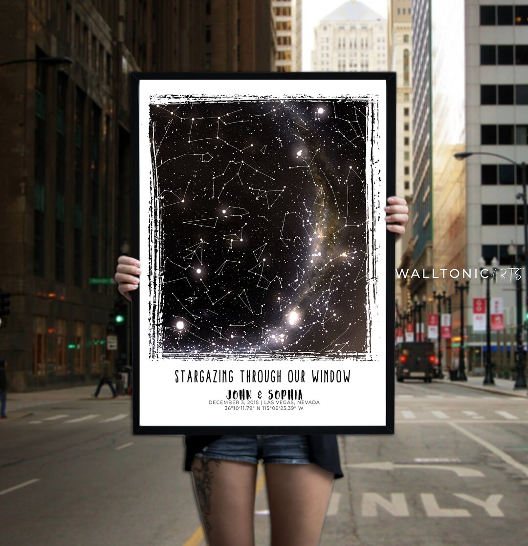 Personalized Star Map Realistic Night Sky Map, Constellation Map ...