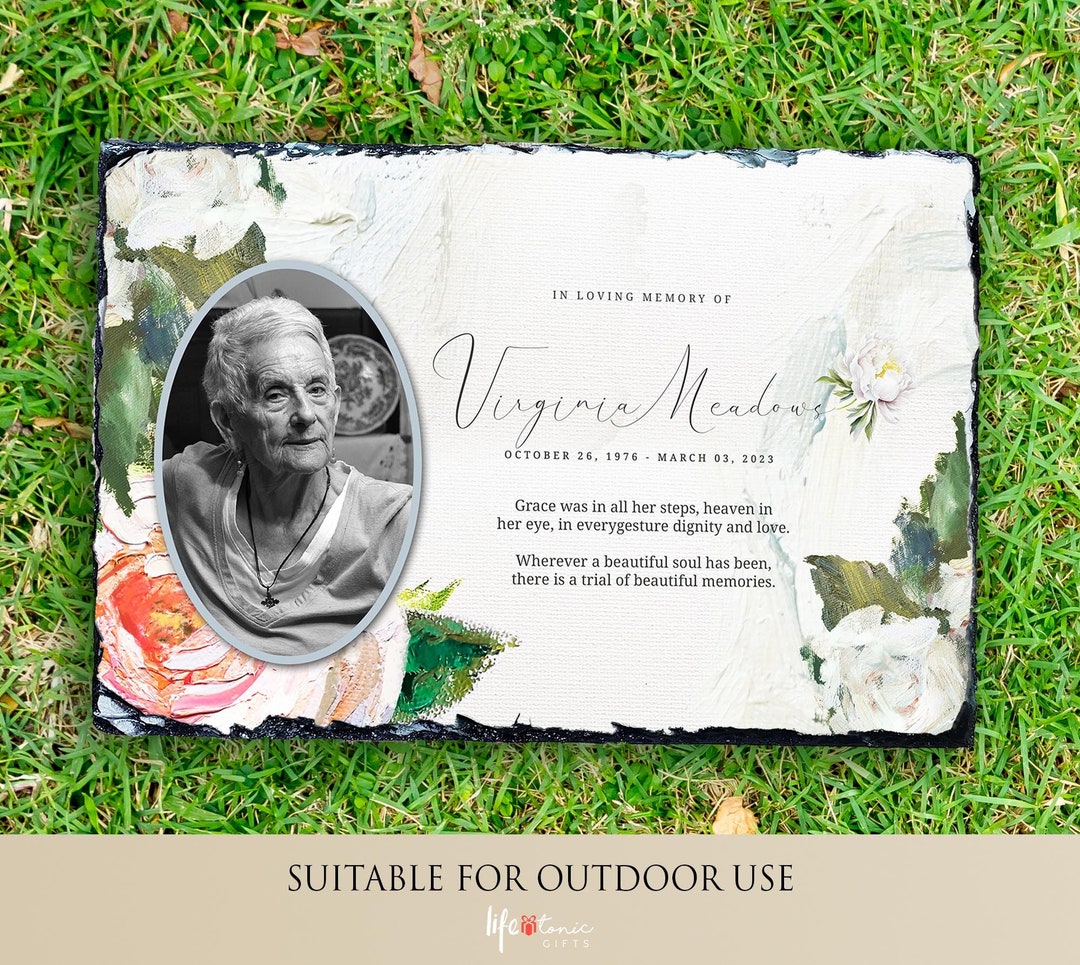 Flower Memorial Stone Memorial Stone Acrylic Paint Design Memorial