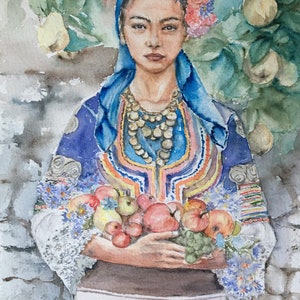 Bulgarian Girl in national costumePrint