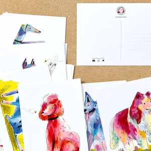 A6 Dog Art Postcards | Hand-Drawn Designs from Doggust | Choose from 25 Unique Dogs
