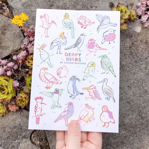Feuille d'autocollants Birbfest 2022 | Stickers oiseaux mats A5 | Stickers originaux pour journaux et agendas