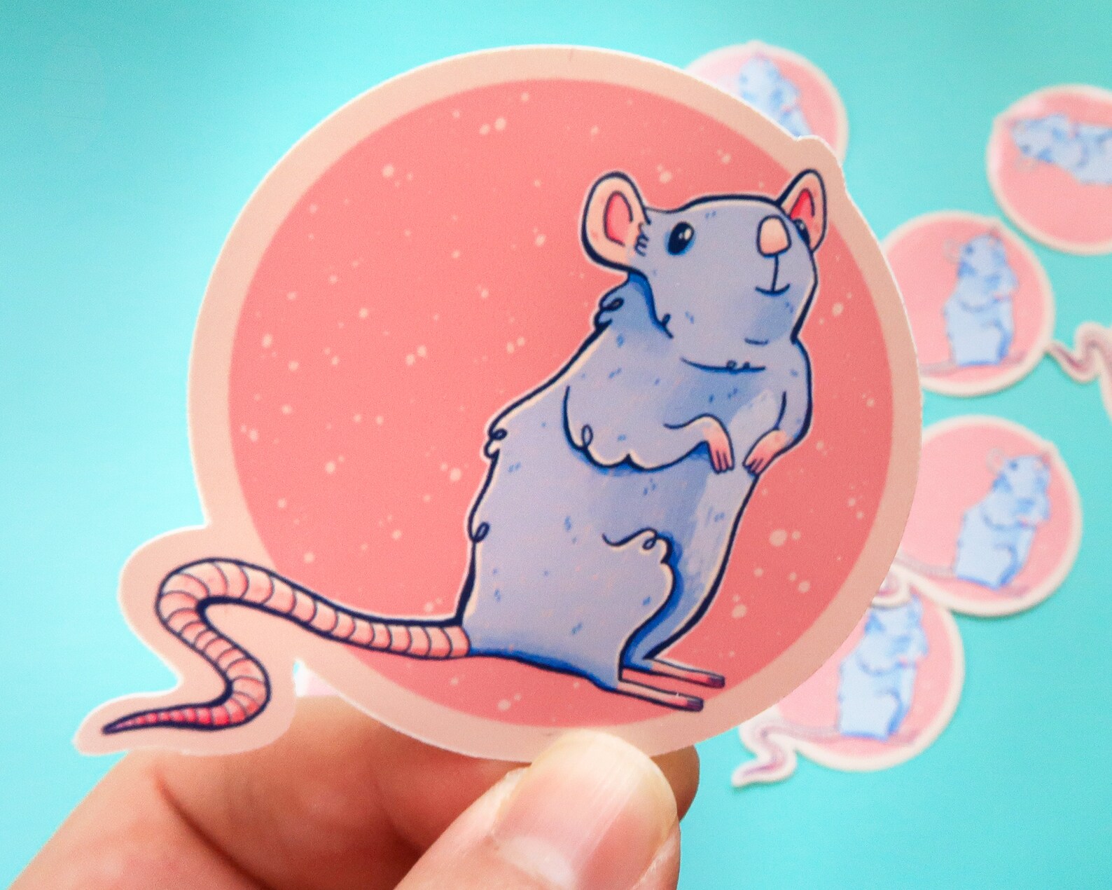 Blue Standing Rat Sticker Vinyl Stickers Stickers for Etsy