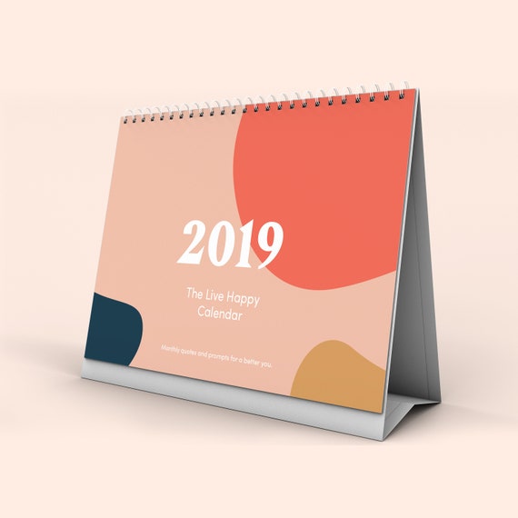 The Live Happy Calendar 2019 A5 Desk Calendar Motivational Etsy