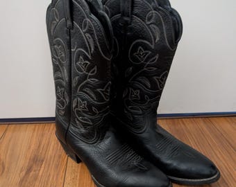 Ariat Heritage Western Cowboy Boots Black Leather Women's Size 7 B